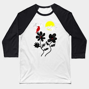 Bird and the flowers Baseball T-Shirt